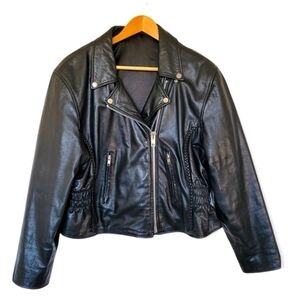 VINTAGE Leather Motorcycle Jacket | size 5